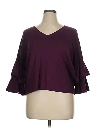 Pre-owned Ny Collection Cardigan Sweater In Burgundy