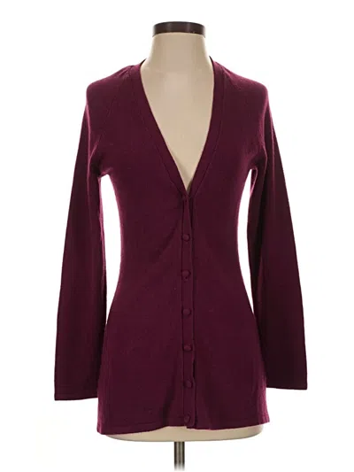 Pre-owned Ny Collection Cardigan Sweater In Burgundy