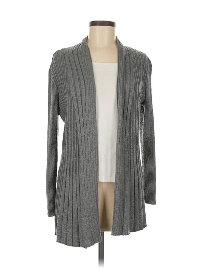 Pre-owned Ny Collection Cardigan Sweater In Gray