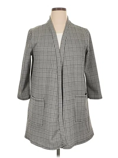 Pre-owned Ny Collection Cardigan Sweater In Gray