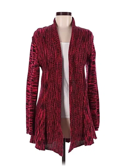 Pre-owned Ny Collection Cardigan Sweater In Red