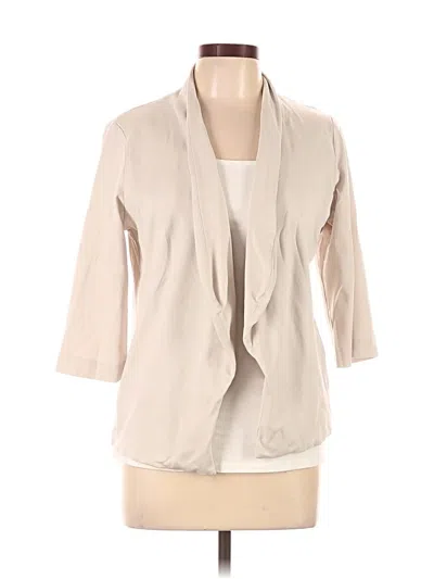 Pre-owned Ny Collection Cardigan Sweater In Tan