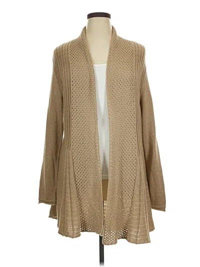 Pre-owned Ny Collection Cardigan Sweater In Tan