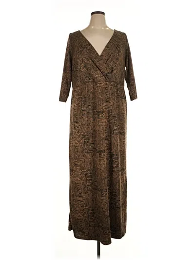 Pre-owned Ny Collection Casual Dress In Brown