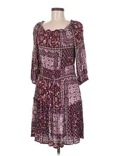 Pre-owned Ny Collection Casual Dress In Burgundy