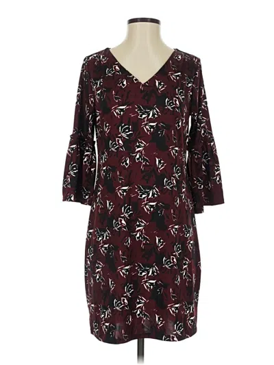 Pre-owned Ny Collection Casual Dress In Burgundy