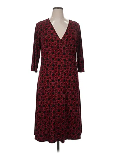 Pre-owned Ny Collection Casual Dress In Burgundy