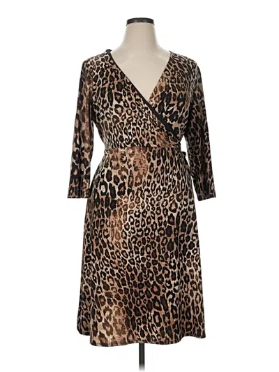 Pre-owned Ny Collection Cocktail Dress In Brown