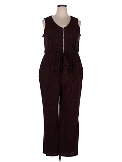 Pre-owned Ny Collection Jumpsuit In Burgundy