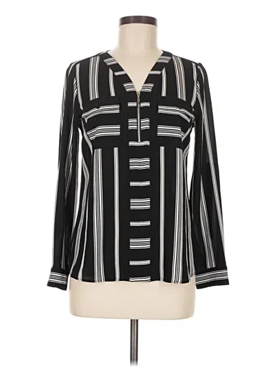 Pre-owned Ny Collection Long Sleeve Blouse In Black