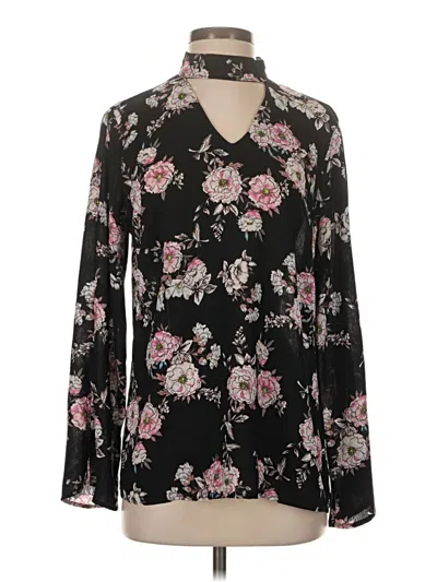 Pre-owned Ny Collection Long Sleeve Blouse In Black