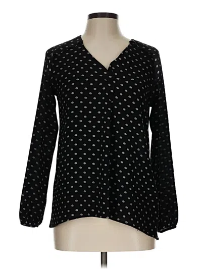Pre-owned Ny Collection Long Sleeve Blouse In Black