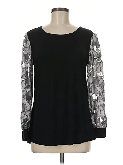 Ny Collection Long Sleeve Blouse In Black