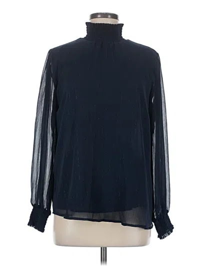 Pre-owned Ny Collection Long Sleeve Blouse In Blue