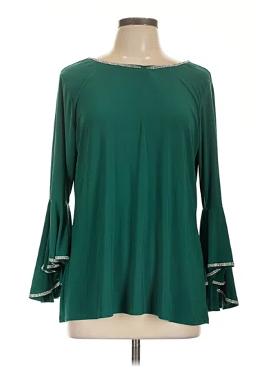 Pre-owned Ny Collection Long Sleeve Blouse In Blue