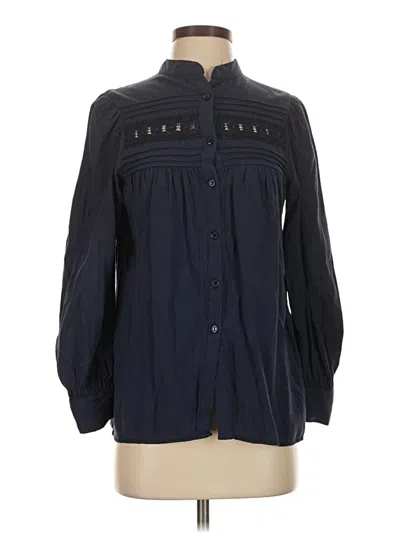 Pre-owned Ny Collection Long Sleeve Blouse In Blue