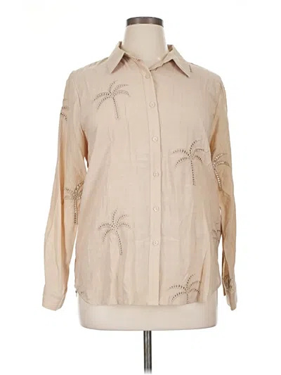 Pre-owned Ny Collection Long Sleeve Blouse In Brown