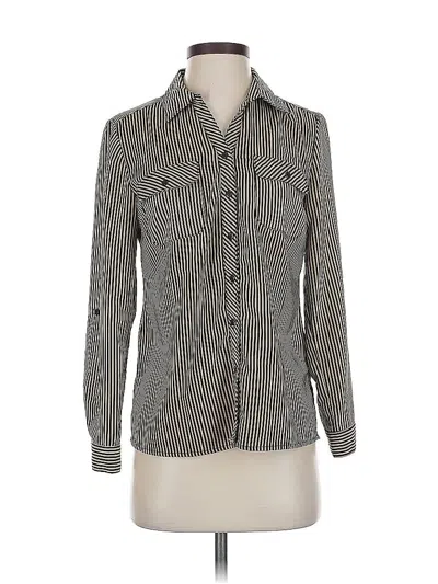 Pre-owned Ny Collection Long Sleeve Blouse In Gray