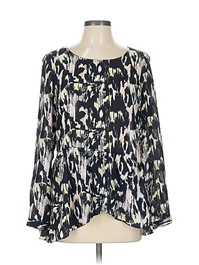 Pre-owned Ny Collection Long Sleeve Blouse In Green