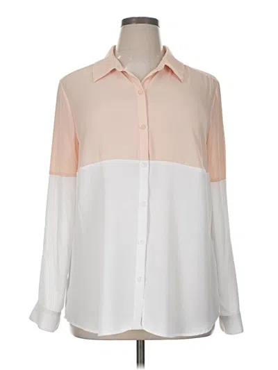 Pre-owned Ny Collection Long Sleeve Blouse In Ivory