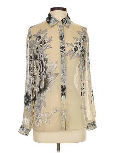 Pre-owned Ny Collection Long Sleeve Blouse In Ivory