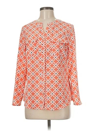 Pre-owned Ny Collection Long Sleeve Blouse In Orange