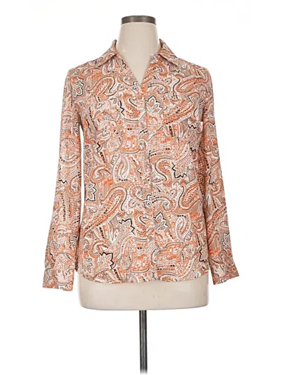 Pre-owned Ny Collection Long Sleeve Blouse In Orange