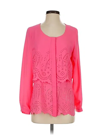 Pre-owned Ny Collection Long Sleeve Blouse In Pink