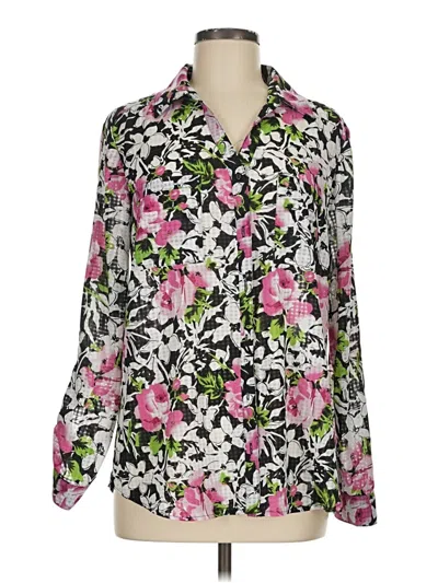 Pre-owned Ny Collection Long Sleeve Blouse In Pink