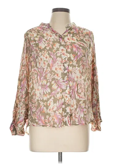 Pre-owned Ny Collection Long Sleeve Blouse In Pink