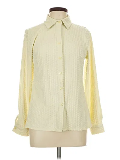 Pre-owned Ny Collection Long Sleeve Blouse In Yellow