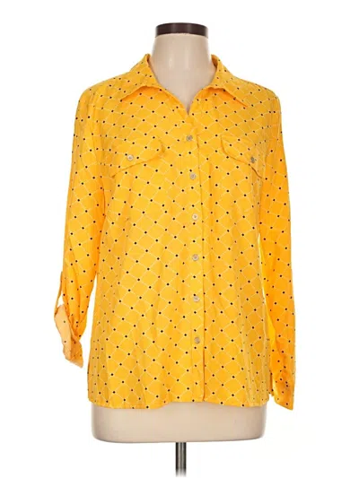 Ny Collection Long Sleeve Blouse In Yellow