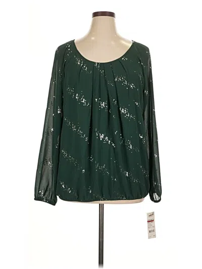 Pre-owned Ny Collection Long Sleeve T-shirt In Green