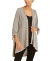 Ny Collection Open-front Drawstring-cuff Cardigan In Gold