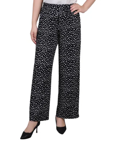 Ny Collection Petite Cropped Pull On Pants In Black
