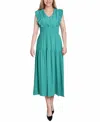 Ny Collection Petite Flutter Sleeve Midi Dress In Emerald