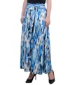 Ny Collection Petite Maxi Skirt With Sash Waist Tie In Blue
