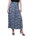 Ny Collection Petite Maxi Skirt With Sash Waist Tie In Blue
