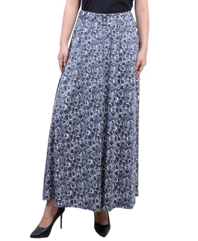 Ny Collection Petite Ring Midi-length Skirt In Blue