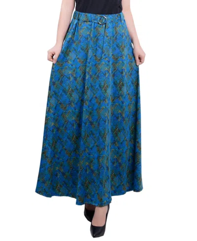 Ny Collection Petite Ring Midi-length Skirt In Blue