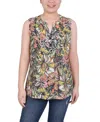 Ny Collection Women's Sleeveless Pintucked Blouse In Green Capetropic
