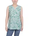 Ny Collection Women's Sleeveless Pintucked Blouse In Multi