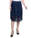 Ny Collection Petite Tiered Mesh Plisse Skirt In Cobalt Blue