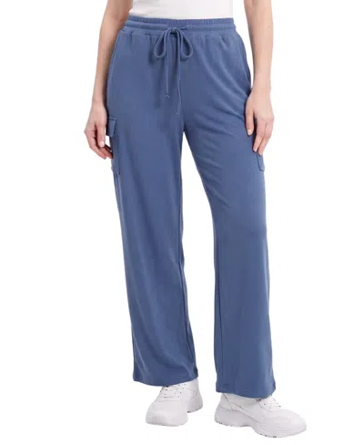 Ny Collection Petite Wide Leg Cargo Fleece Pants In Multi
