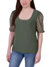 NY COLLECTION PETITES WOMENS BLOUSE