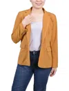 NY COLLECTION PETITES WOMENS COLLAR POLYESTER ONE-BUTTON BLAZER