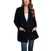 Ny Collection Petites Womens Drapey Business Open-front Blazer