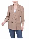 Ny Collection Petite Long Sleeve Double Breasted Crepe Jacket In Multi