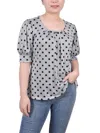 Ny Collection Petites Womens Office Professional Blouse In Multi