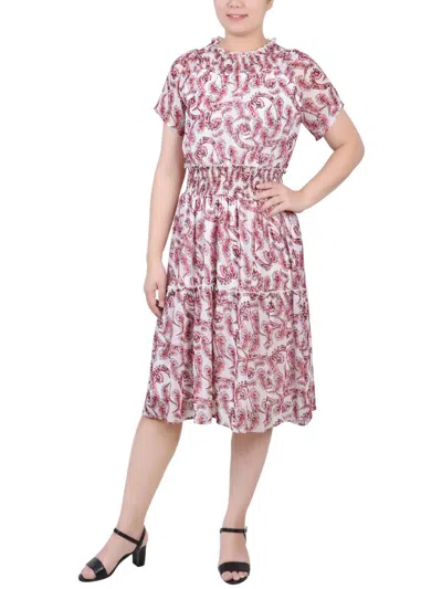 NY COLLECTION PETITES WOMENS PAISLEY POLYESTER SUNDRESS